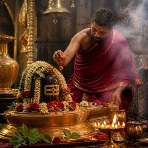 Daily Archana performed at Baba Baidyanath Jyotirlinga Temple for devotees.
